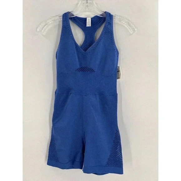 NEW W TAGS Offline By Aerie Women's Stretchy Seamless Blue Mesh Romper XSMALL - Picture 3 of 10